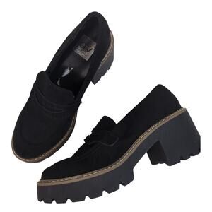 DV Dolce Vita Temecula Microsuede Platform Penny Loafer Black 7